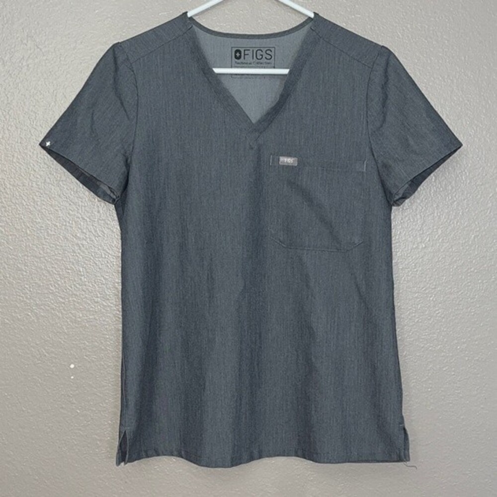 Figs Catarina One Pocket Scrub Top XS Graphite